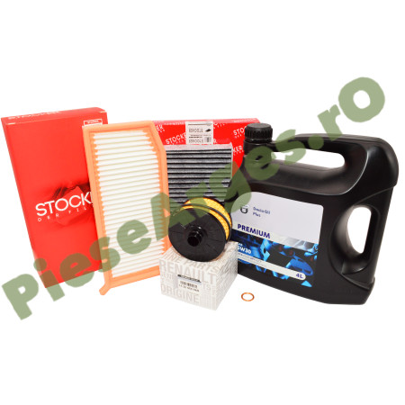 Pachet Revizie Motor 0.9TCe, 1.0TCe, LOGAN 2, SANDERO 2, DACIA OIL PREMIUM PLUS 5W30, RENAULT + STOCKER