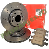 Pachet Placute Frana Ceramice si Discuri Frana PERFORATE, DUSTER 3, DUSTER 2, DUSTER, MEGANE 3, BREMBO XTRA LINE 09.A727.1X + P68050X