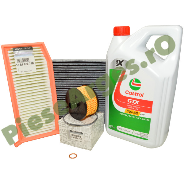 Pachet Revizie Motor 0.9TCe, LOGAN 2, SANDERO 2, (Fara GPL), Filtre Renault Si Castrol RN17 Carbon Pachet Revizie Motor 0.9TCe, LOGAN 2, SANDERO 2, (Fara GPL), Filtre Renault Si Castrol RN17 Carbon