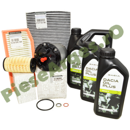 Pachet Revizie Ulei si Filtre 1.5 dCi EURO 6+ AdBlue®, LOGAN 2, DUSTER 2, Original DACIA OIL PLUS RN17 Pachet Revizie Ulei si Filtre 1.5 dCi EURO 6+ AdBlue®, LOGAN 2, DUSTER 2, Original DACIA OIL PLUS RN17