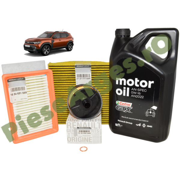 Pachet Revizie DUSTER 3 1.2TCe Mild Si Full Hybrid, Ulei 0w16 Renault AN2022 Si Filtre Renault, Polifenol Pachet Revizie DUSTER 3 1.2TCe Mild Si Full Hybrid, Ulei 0w16 Renault AN2022 Si Filtre Renault, Polifenol