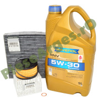 Pachet "PRIMA REVIZIE" LOGAN 3, DUSTER 3, SANDERO 3, JOGGER 1.0TCe sau 1.0TCe ECO-G, Ulei RAVENOL RN17 Filtru Ulei Si Polen Cu Carbon Activ Renault