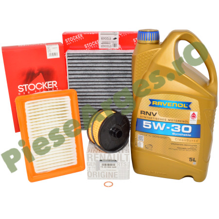 KIT Revizie LOGAN 3, SANDERO 3, JOGGER, 1.0TCe, RAVENOL 5w30 RN17 Si Filtre RENAULT Si STOCKER Carbon Activ KIT Revizie LOGAN 3, SANDERO 3, JOGGER, 1.0TCe, RAVENOL 5w30 RN17 Si Filtre RENAULT Si STOCKER Carbon Activ