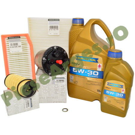 Pachet Revizie 1.5dCi Cu AdBlue®, DUSTER 2, LOGAN 2, DOKKER, Ulei RAVENOL RN17 5w30 si Fitre Renault 1111114-005-01-999