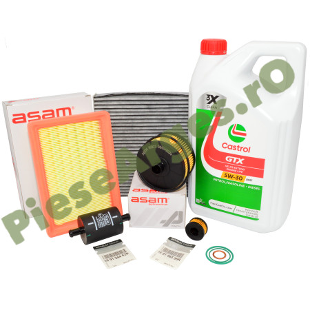 Pachet Revizie Logan 3, Sandero 3, Jogger, Motor 1.0 TCe ECO-G 100 cu Filtre ASAM și Ulei Castrol GTX 5W30 RN17