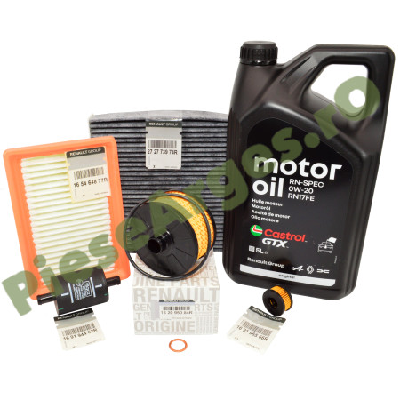 Pachet Revizie LOGAN 3, SANDERO 3, JOGGER 1.0 ECO G-100 2024, Ulei 0W20 RN17FE + Filtre Renault Originale
