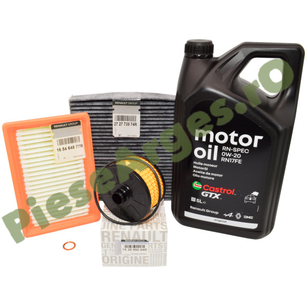 Pachet Revizie LOGAN 3, SANDERO 3, JOGGER 1.0 TCe 2024+, Ulei 0W20 RN17FE + Filtre Renault Originale Pachet Revizie LOGAN 3, SANDERO 3, JOGGER 1.0 TCe 2024+, Ulei 0W20 RN17FE + Filtre Renault Originale