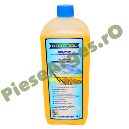 Soluție concentrată profesională RAVENOL 1:10 pentru curățarea parbrizului și farurilor. Aromă de portocală 1360080-001