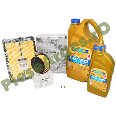 Pachet Revizie Renault Kadjar 1.3 TCe cu Filtre Originale și Ulei Ravenol RNV 5W30 RN17 Pachet Revizie Renault Kadjar 1.3 TCe cu Filtre Originale și Ulei Ravenol RNV 5W30 RN17