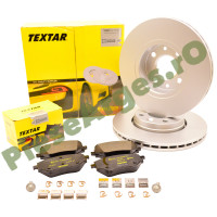 Pachet Plăcuțe & Discuri TEXTAR PRO LOGAN 3, SANDERO 3, JOGGER. 2618801 + 92241503 (echiv. 410608885R + 402060405R)