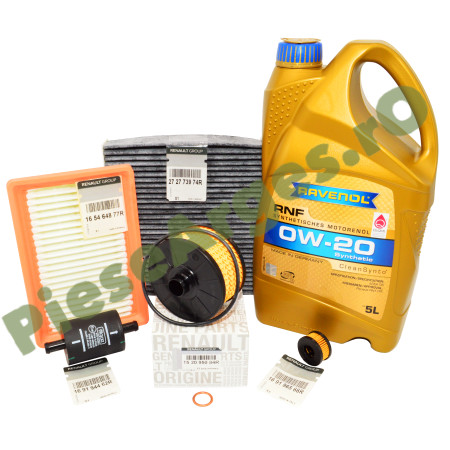 Pachet Revizie 1.0 ECO-G 100 (2024+) LOGAN 3, SANDERO 3, JOGGER, RAVENOL RNF 0W20 (RN17FE) + Filtre Renault Originale