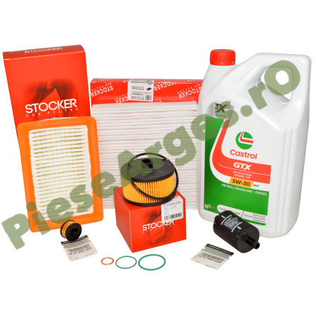 Pachet Revizie DUSTER 2 1.0 TCe ECO G-100 (2021+), Ulei CASTROL RN17 + Filtre STOCKER & Renault