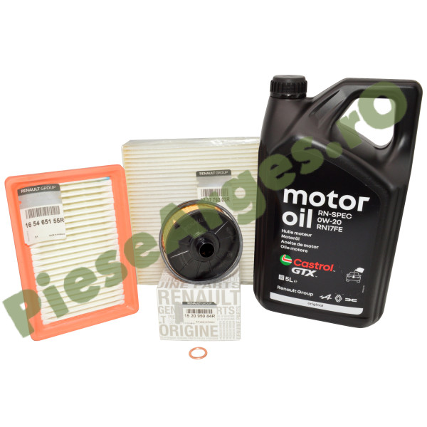 Pachet Revizie Duster 3 1.0TCe ECO-G 100 (2024+), Ulei Renault GTX 0W20 RN17FE + Filtre Renault Pachet Revizie Duster 3 1.0TCe ECO-G 100 (2024+), Ulei Renault GTX 0W20 RN17FE + Filtre Renault