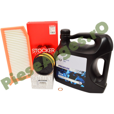 Pachet Revizie 0.9 TCe / 1.0 TCe Logan 2, Sandero 2, Dacia Oil 5W30 + Filtre Renault și Stocker