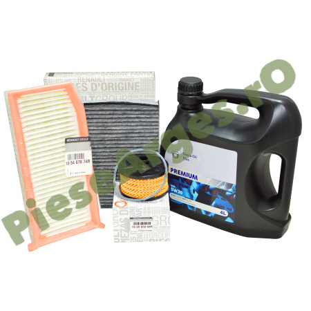 Pachet Revizie Logan 2 / Sandero 2 0.9 TCe cu/fără GPL, Filtre Renault + Ulei Dacia Premium 5W30
