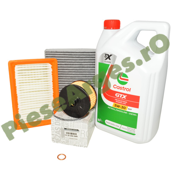 Pachet Revizie Logan 3, Sandero 3, Jogger 1.0 TCe, Castrol RN17 + Filtre Renault/Stocker