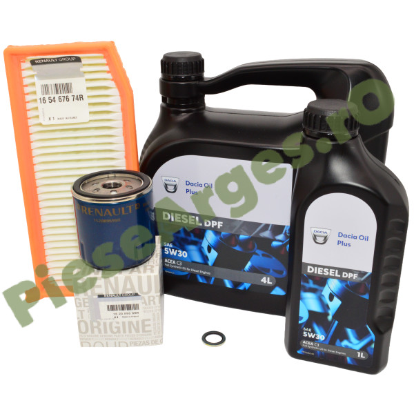 Pachet Revizie 1.5 dCi Euro 6 / 5 LOGAN 2, SANDERO 2, DUSTER 2, Dacia Oil 5W30 DPF