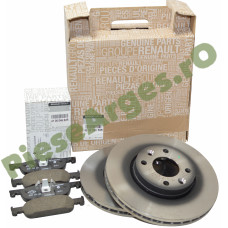 Pachet Placute si Discuri Frana LOGAN 2, SANDERO 2, Originale Renault 410604682R + 402060405R (fost 402062650R)