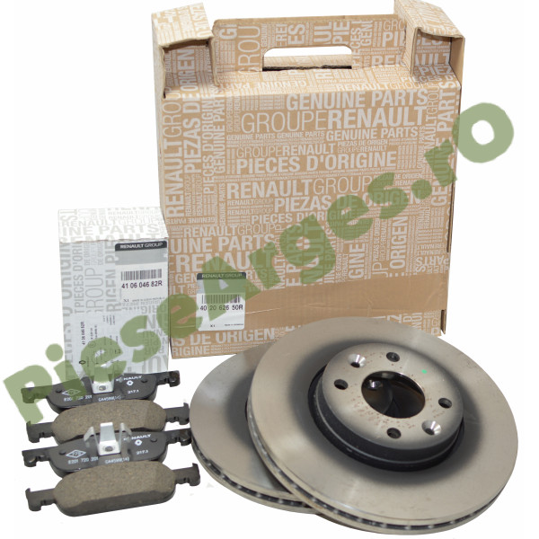 Pachet Placute si Discuri Frana LOGAN 2, SANDERO 2, Originale Renault 410604682R + 402060405R (fost 402062650R)